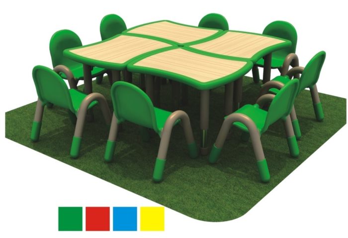 CC.F59 KIDS CHAIRS & TABLE 1.25x1.25x0.5H m