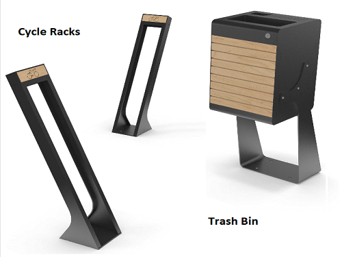 cycle rack trash bin